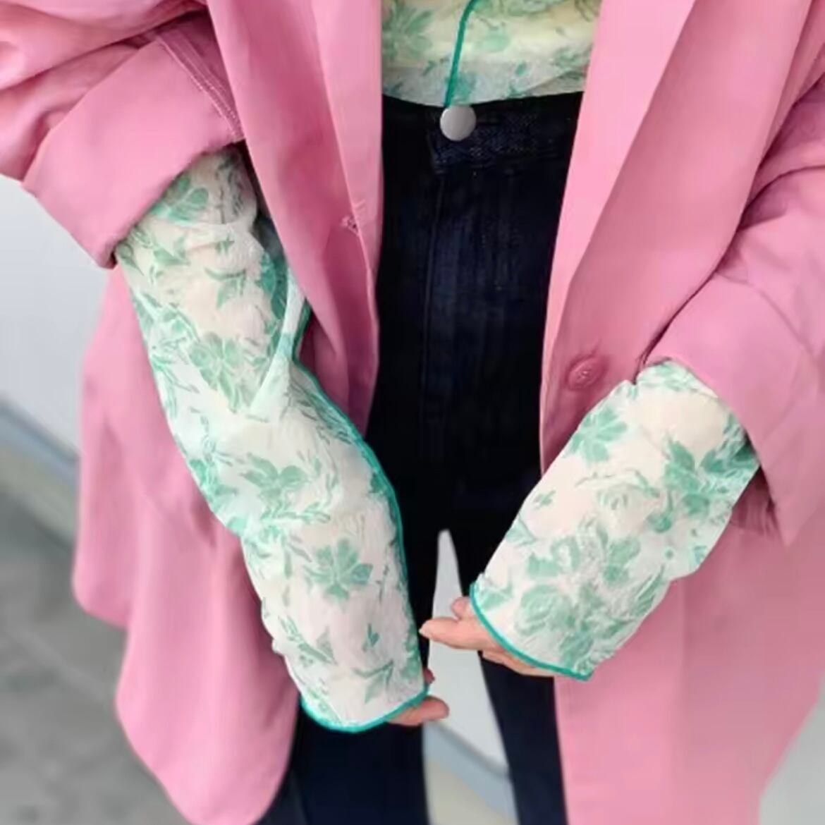 botanical sheer tops