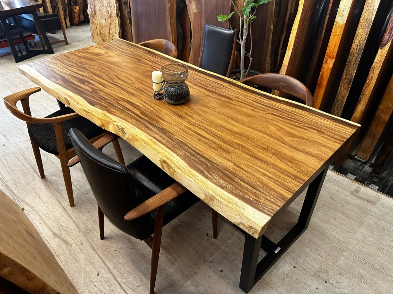 モンキーポッド_2150×795-890×45_浅草本店_テーブル天板/一枚板 242313