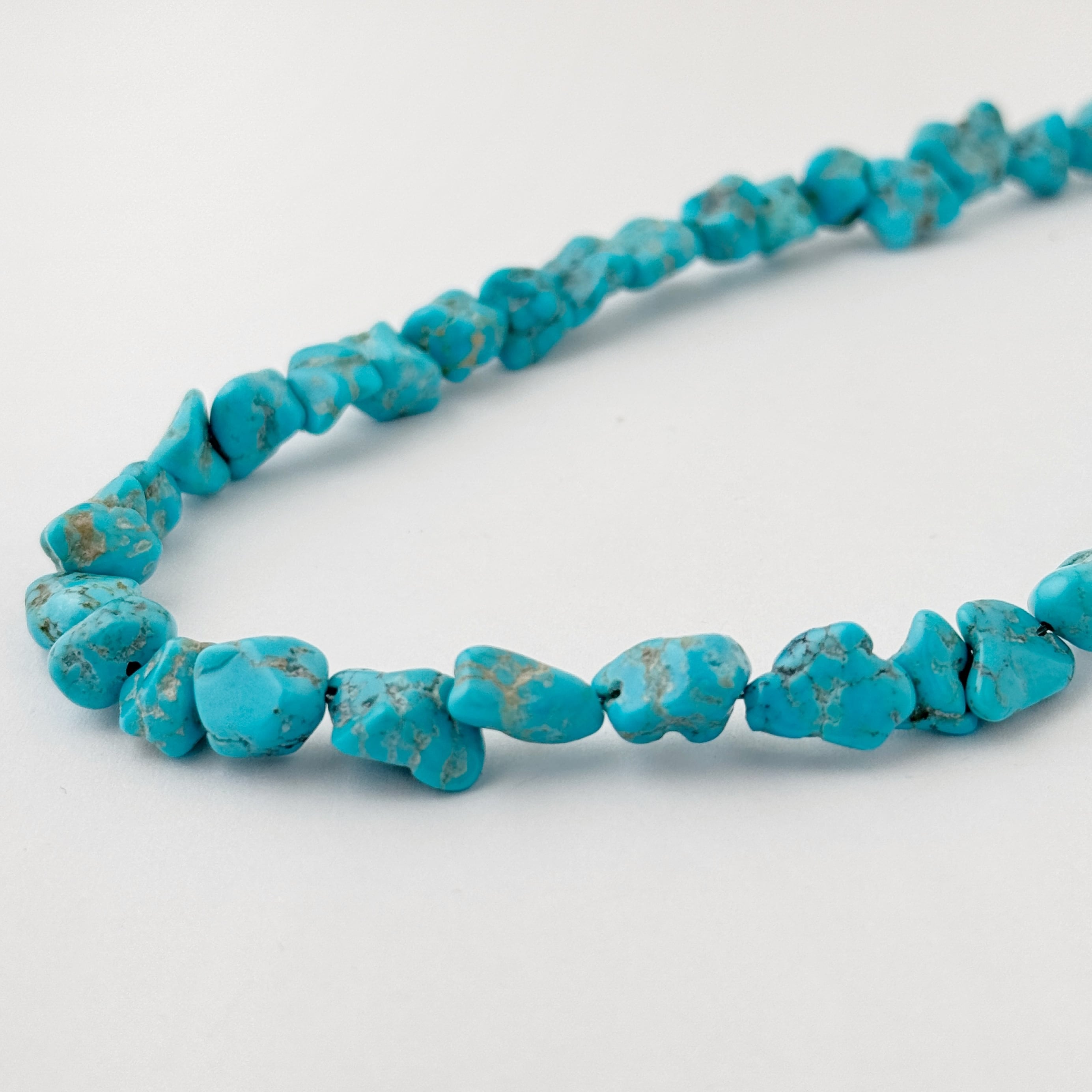 1０月末迄セール１点物 ターコイズネックレス Indian Jewelry》【一点物】大粒 ラフカット ターコイズ ネックレス