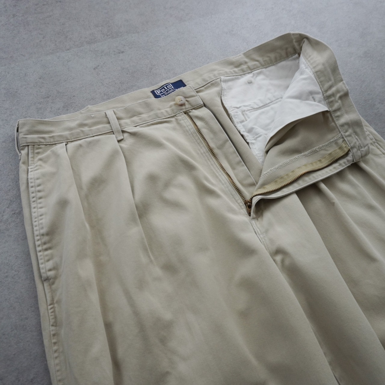 90s 初期型 USA製 Polo by Ralph Lauren POLO CHINO beige [W34L27.5相当] 古着 - 5