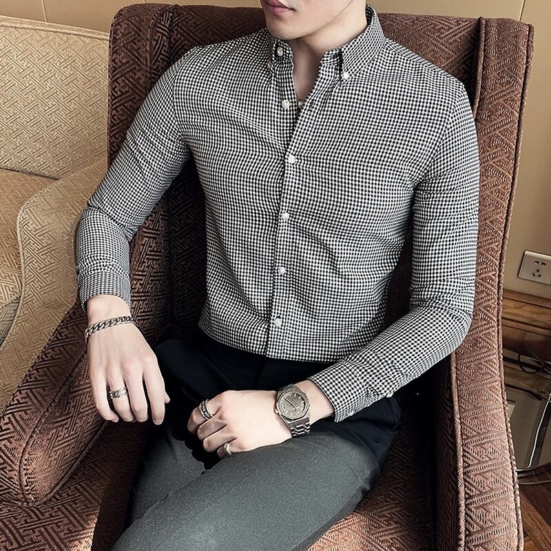 ギンガムチェック柄 カジュアルシャツ 2カラー LB0088