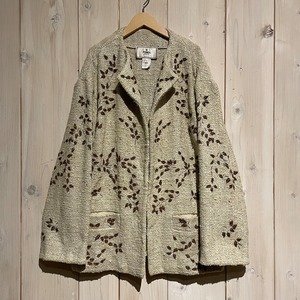 【a.k.a.C.a.k.a】"FENDI" "極上" Silk Fabric Leaf Pattern Vintage Loose "羽織り" Jacket