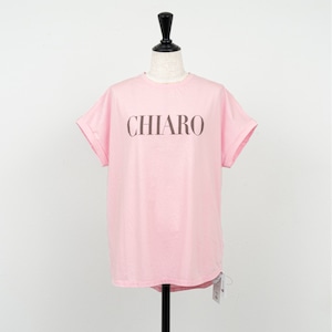 【MICA&DEAL／マイカアンドディール】"CHIARO"ロゴプリントヘムラウンドTシャツ（ピンク）