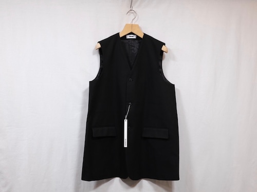 REVERBERATE” LONG TAILORED WAISTCOAT LINE /COTTON BLACK”