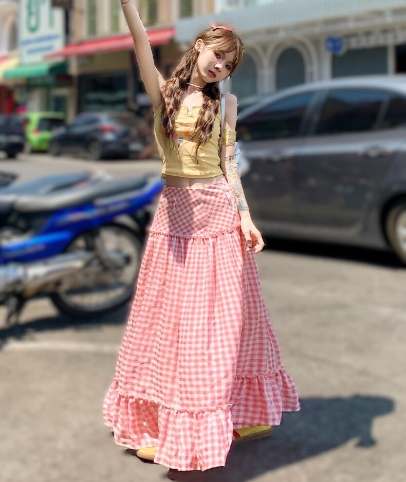 スカート ロングスカート フレアスカート ロング アンクル丈 フレア A