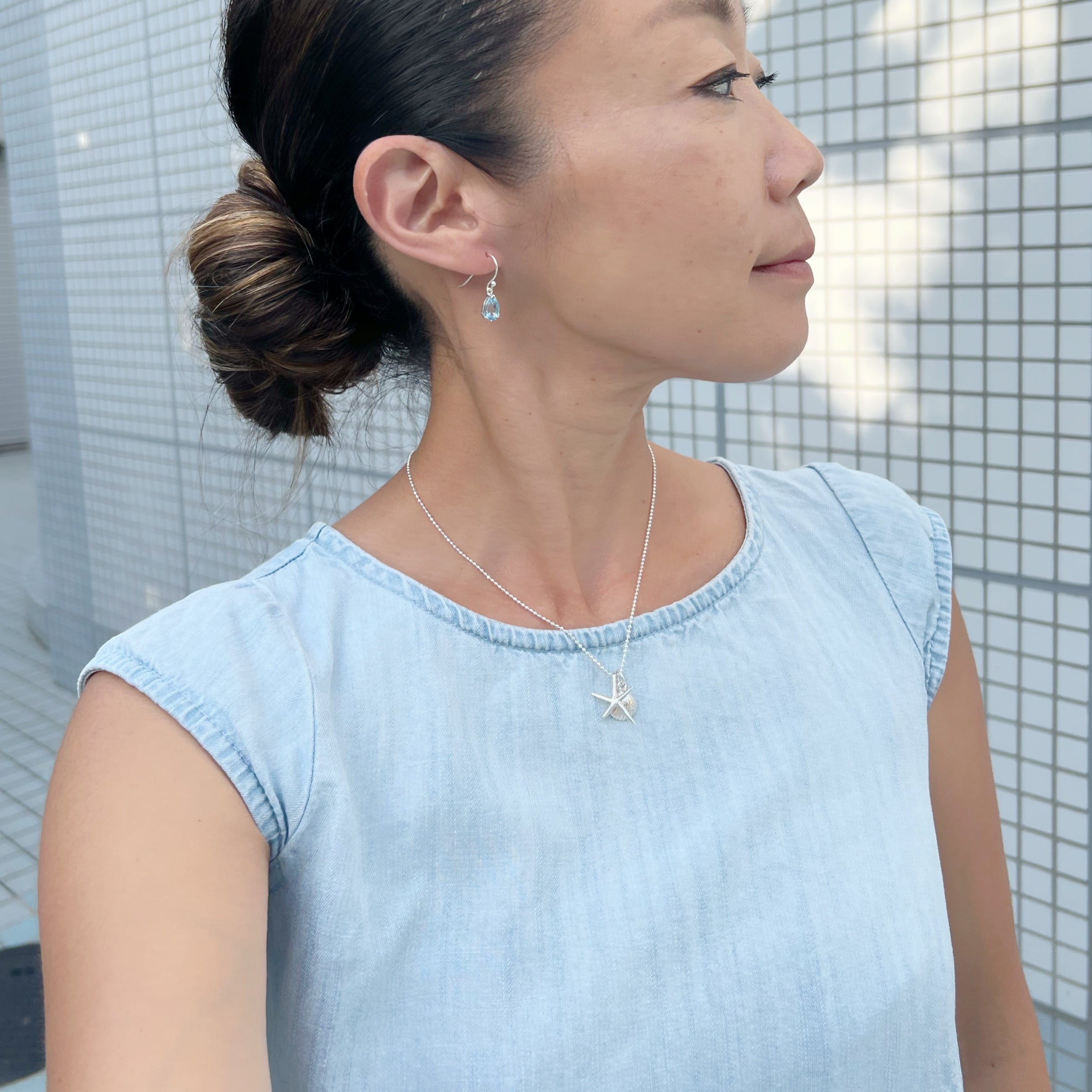 ブルートパーズ ドロップ フック ピアス | 【公式通販】鎌倉のシルバー
