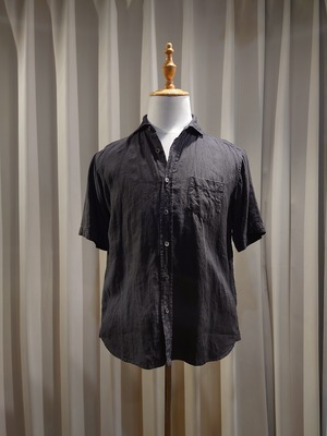 Garage.U.W 三八染め LINEN CUTAWAY SHORT SLEEVE (消炭色)KESHIZUMIIRO