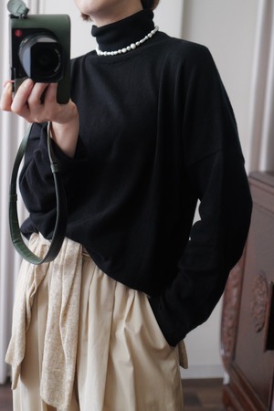 IKITSUKE high gauge turtle knit black