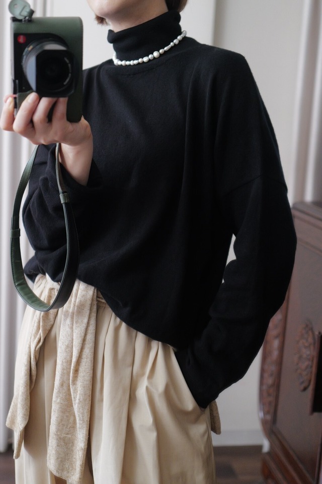 IKITSUKE high gauge turtle knit black
