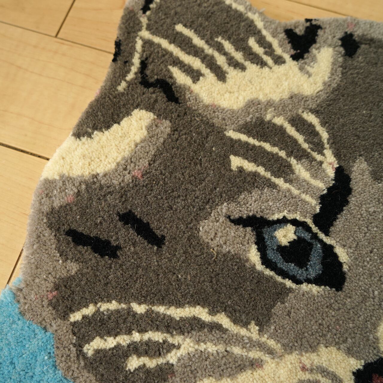 ラグマット Antique-style cat face (Gray) | tamaobazaaar