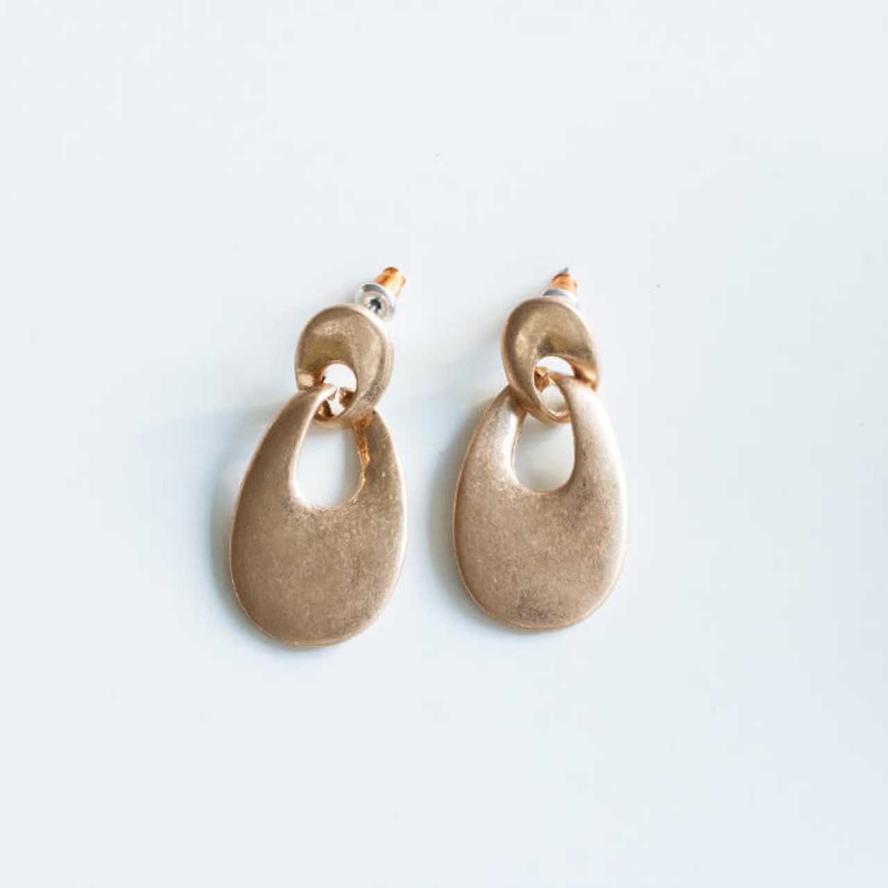 【ネコポス便】ヴィンテージ風ダブルドロップピアス(0144)