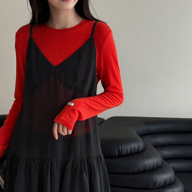 slim-fit cut-and-sew top　J00467