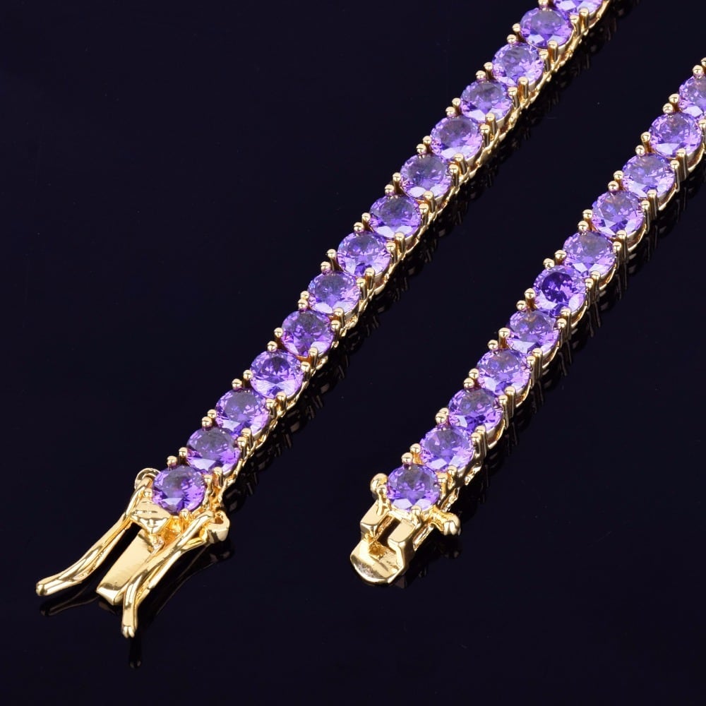 Luxury Tennis Necklace 【4mm / PURPLE】 | Glitter