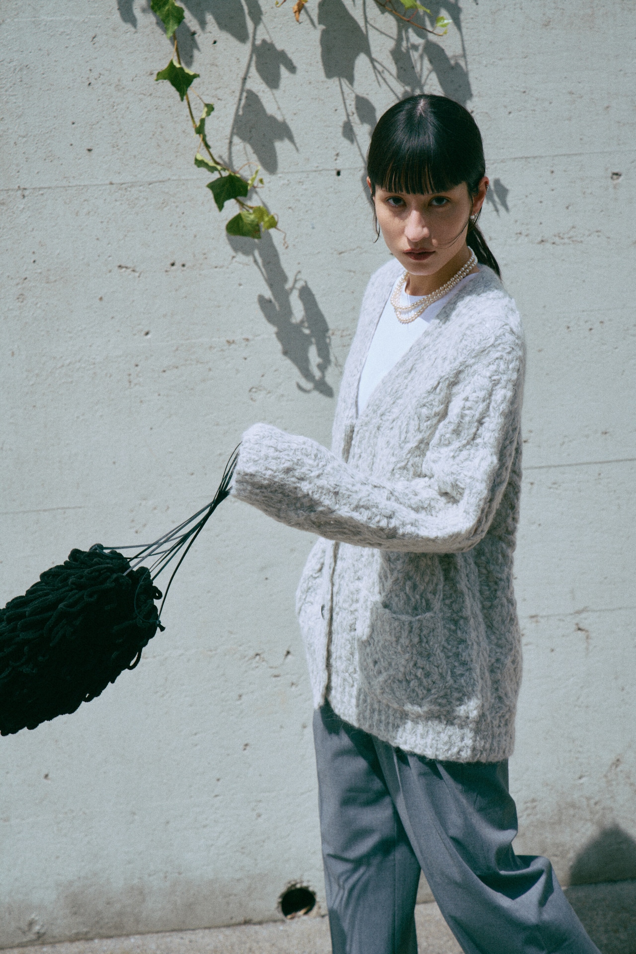 Fluffy Hand Lacy Cardigan Knit