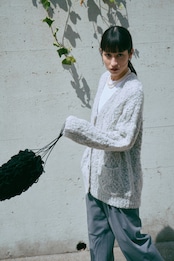 Fluffy Hand Lacy Cardigan Knit