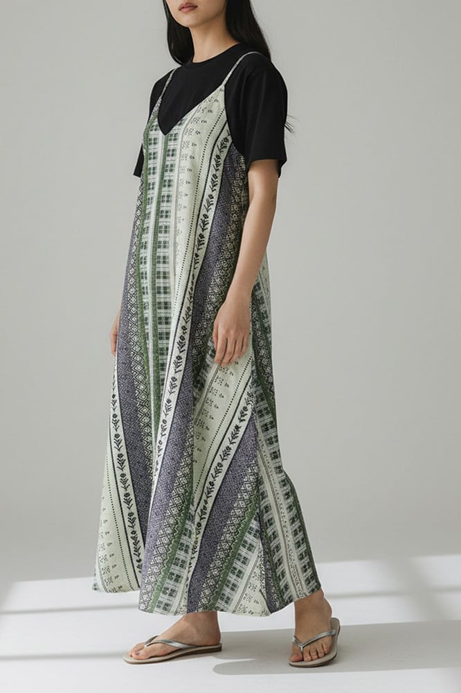 エスニックラインキャミワンピース / Ethnic line camisole dress(W26S3008H)