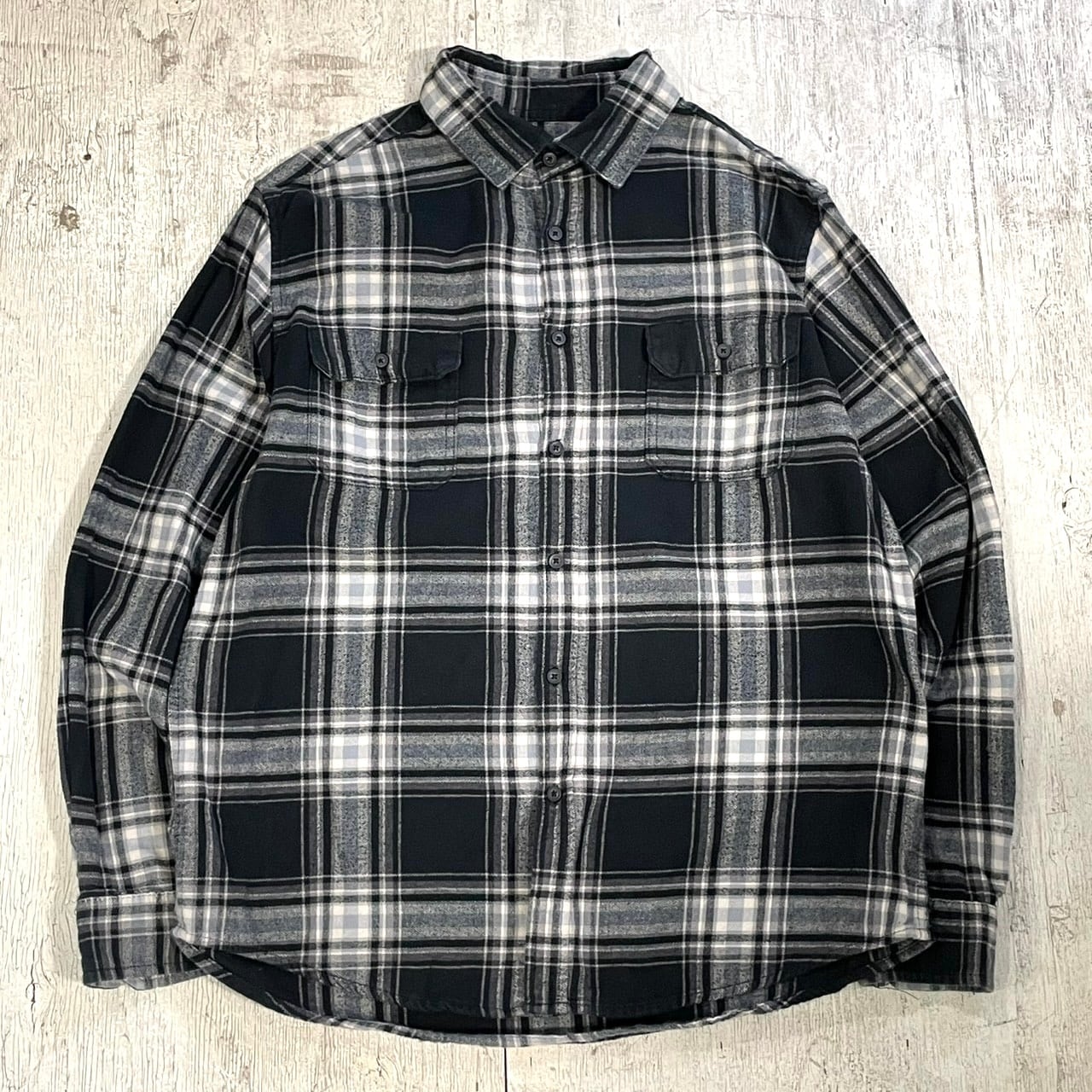 2000's ombre check flannel shirt #H136