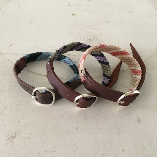 Scosha / Macrame and Leather Bracelet