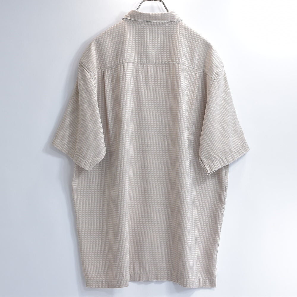 00s Axist アクシスト 幾何学柄 半袖 とろみシャツ モダール