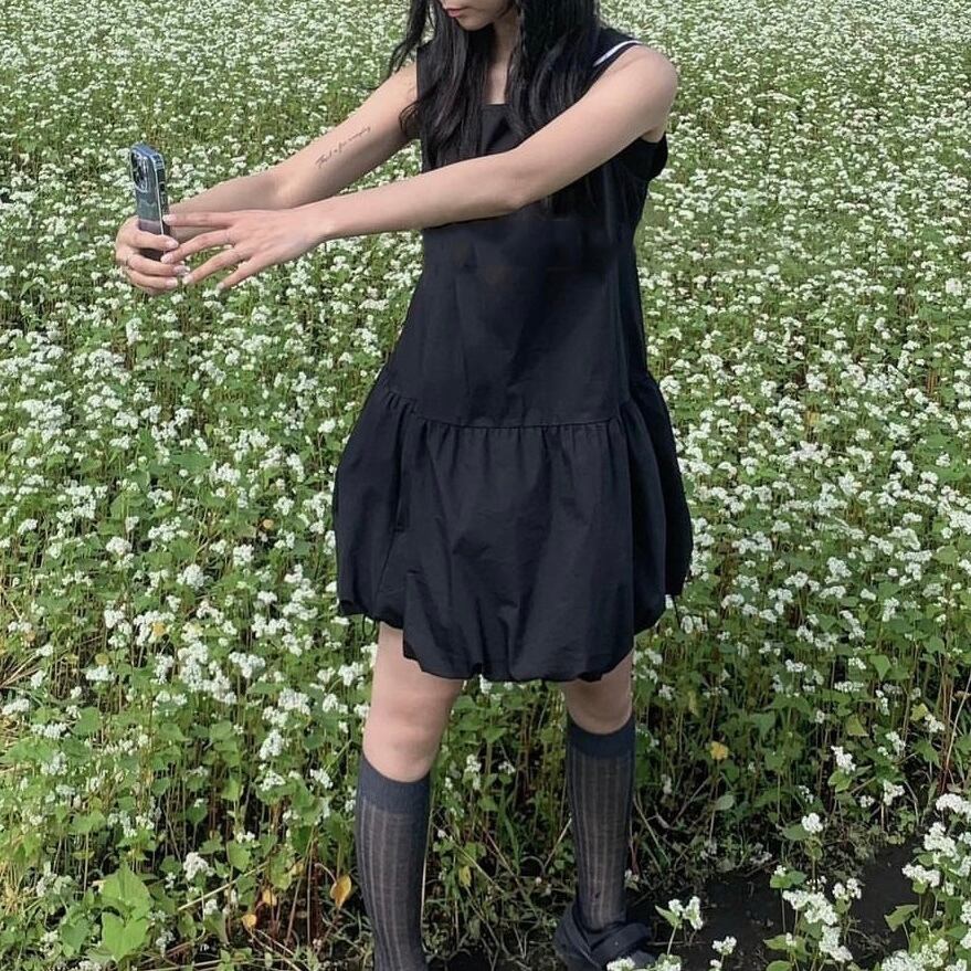ノースリーブワンピース アイドル ノースリーブ 衣装 韓国アイドル着用