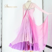 社交ダンス 衣装 チャコット Chacott スタンダードドレス ドレス ワンピース フロート デモ 競技 ダンス パーティ 発表会 ピンク 紫 ピンク系 パープル系 華やか おしゃれ レディース ラベンダー 競技用 フォーマル ダンスウェア 発表会用イベント用