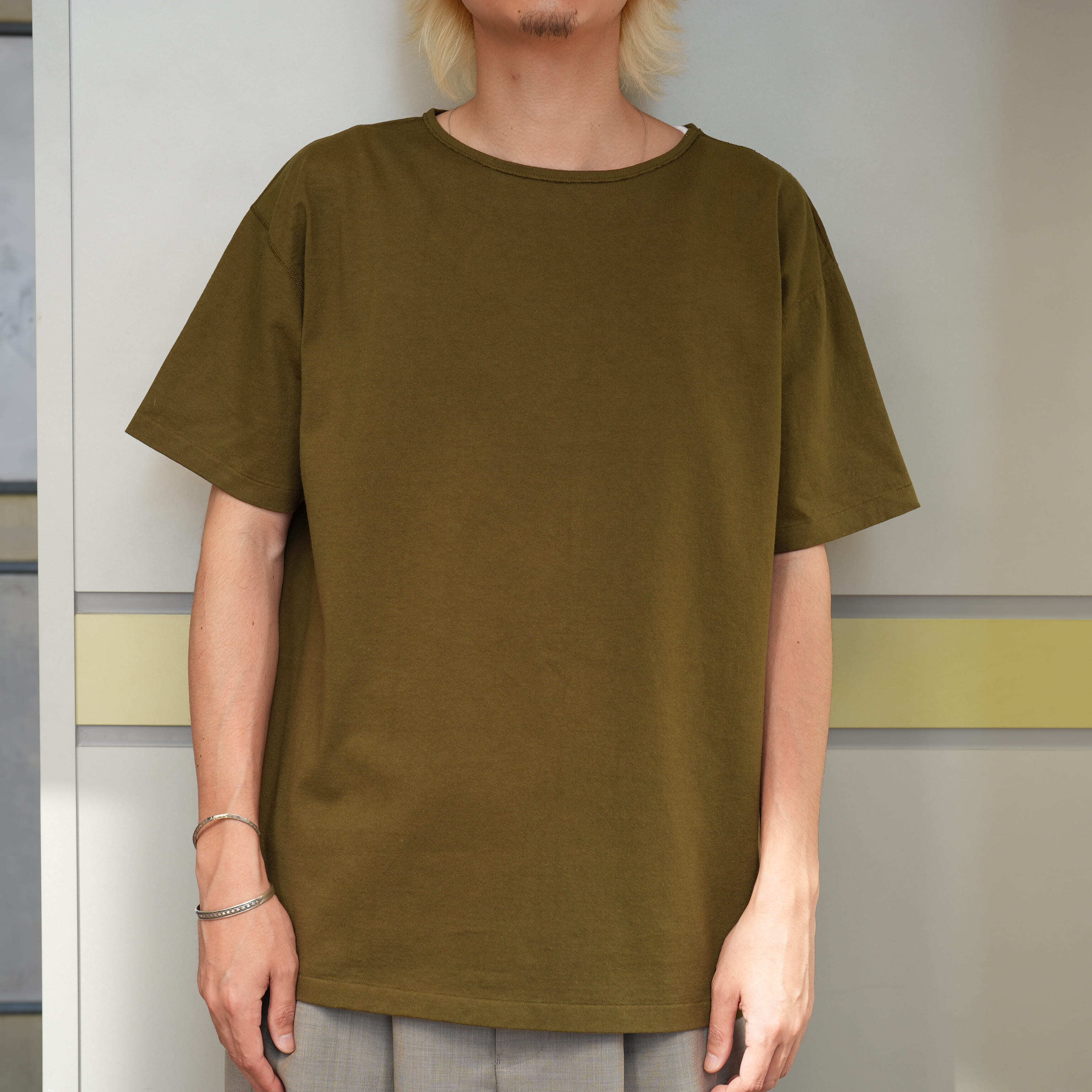 Indian Hill Knitting Service(インディアンヒルニッティングサービス) "US Naval T-Shirts" -MILYTARY OLIVE-