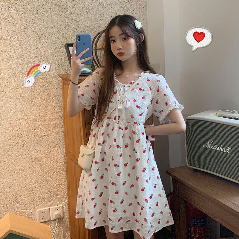 スプリングウェストハイウェスト薄手スタイルホワイトスカート 大人ガーリー スウィート キュート カジュアル 春物 萌量不足3205333901