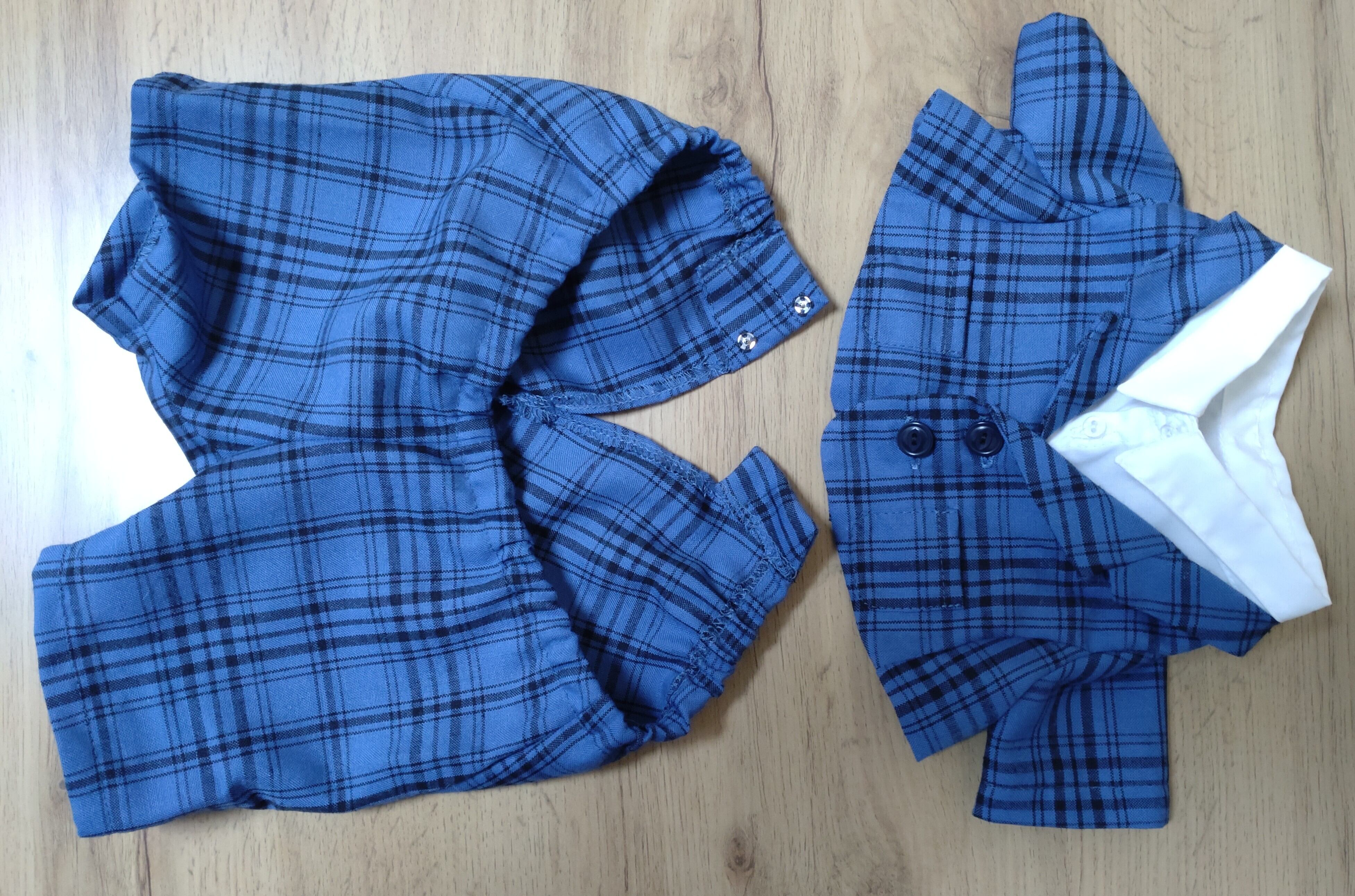 ドナルドダックぬいぐるみ 青チェック柄 スーツ | NihonmatsuRyuji