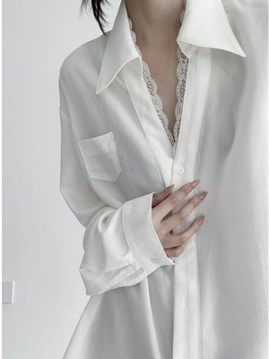 French lace V-neck long sleeve shirt 2color [T2311]