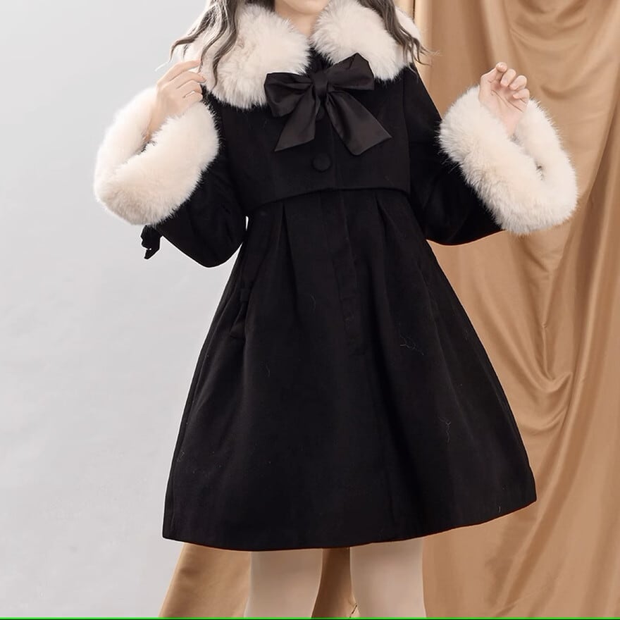 ゴスロリ通販 With U クラロリ コート ファー付き 控えめ 上品 高見え