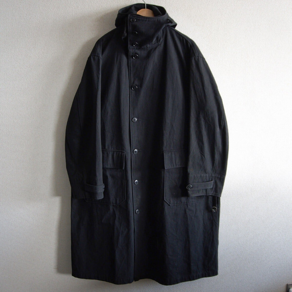 【Y’s for men】フード付きロングコート Lサイズ ブラック 美品】Y's for men【フード付き コットン ロング コート】M YOHJI