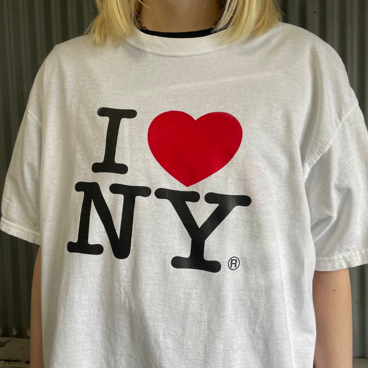 I LOVE NY スーベニア プリント Tシャツ メンズL 古着 ハート 