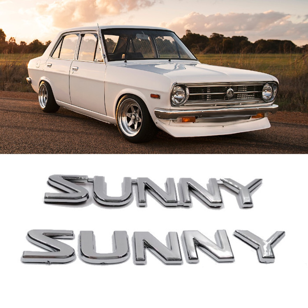 バッジ エンブレム SUNNY Datsun Nissan B210 B310 120Y 130Y 