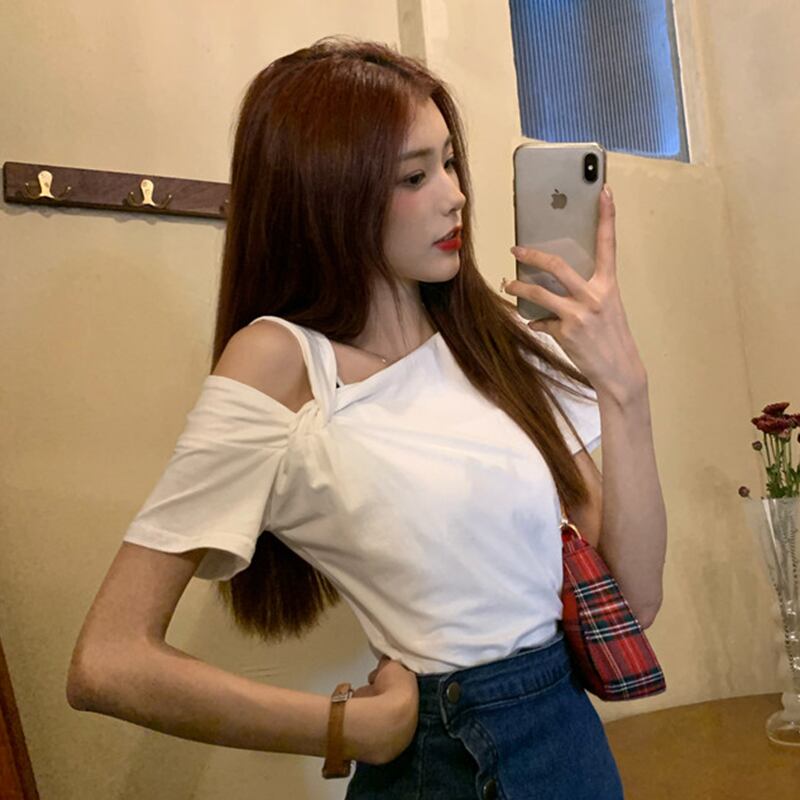 ショートTシャツ レディースサマースタンダードスタイルストラップレススリムジャケット レトロ 夏物 YY-ファッション47806051247