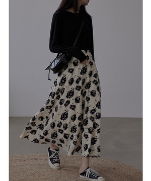 フラワープリント◆フレアスカート【s-60121】