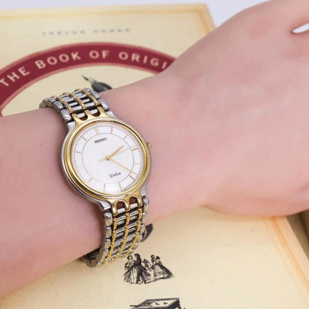 ◇稼働 SEIKO Dolce 腕時計 ラメ メンズ ヴィンテージ 新品電池 x 