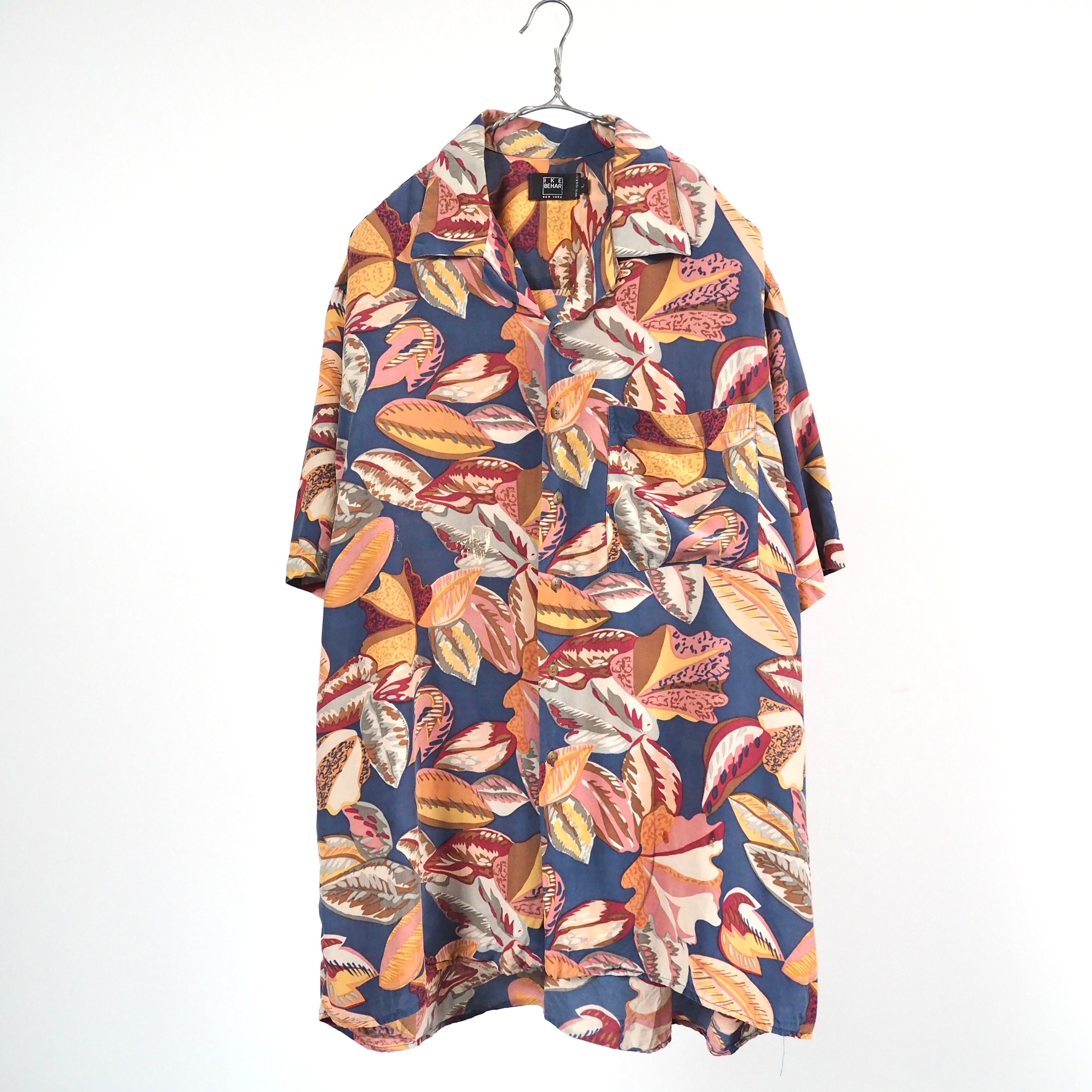 IKE BAHER open collar S/S shirt L USA製 アイクベーハー オープンカラー 半袖シャツ