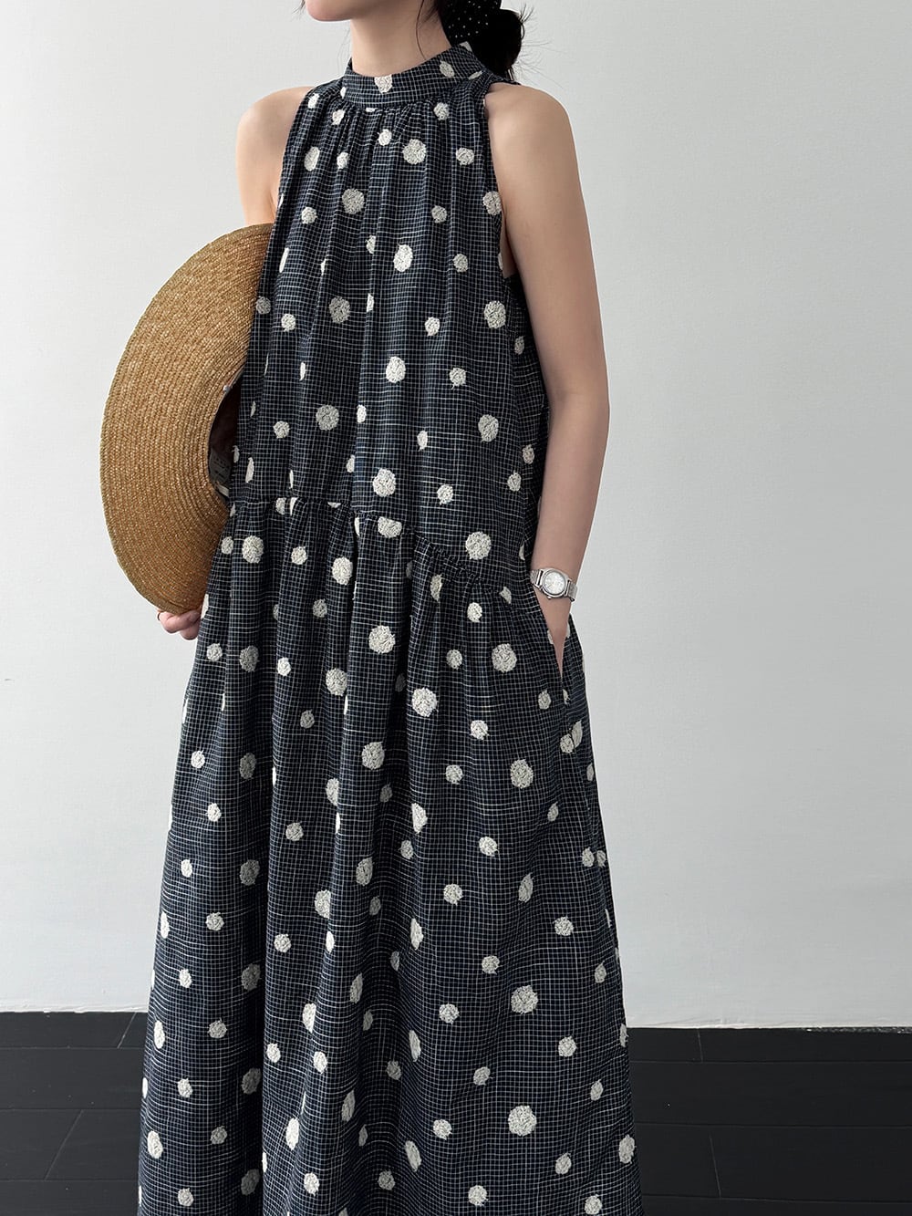 水玉刺繍入り ロングドレス H 260089 | Raglana