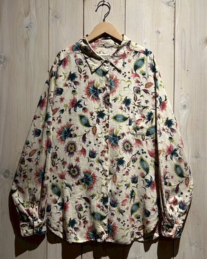 【a.k.a.C.a.k.a vintage】Beautiful Flower Pattern Vintage Loose L/S Shirt