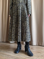 LESLIE paisley pattern import long dress-4610-4
