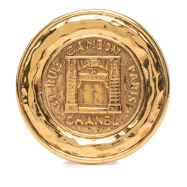 シャネル 31 RUE CAMBON ル カンボン ヴィンテージ ラウンド ブローチ ゴールド メッキ レディース CHANEL 【中古】