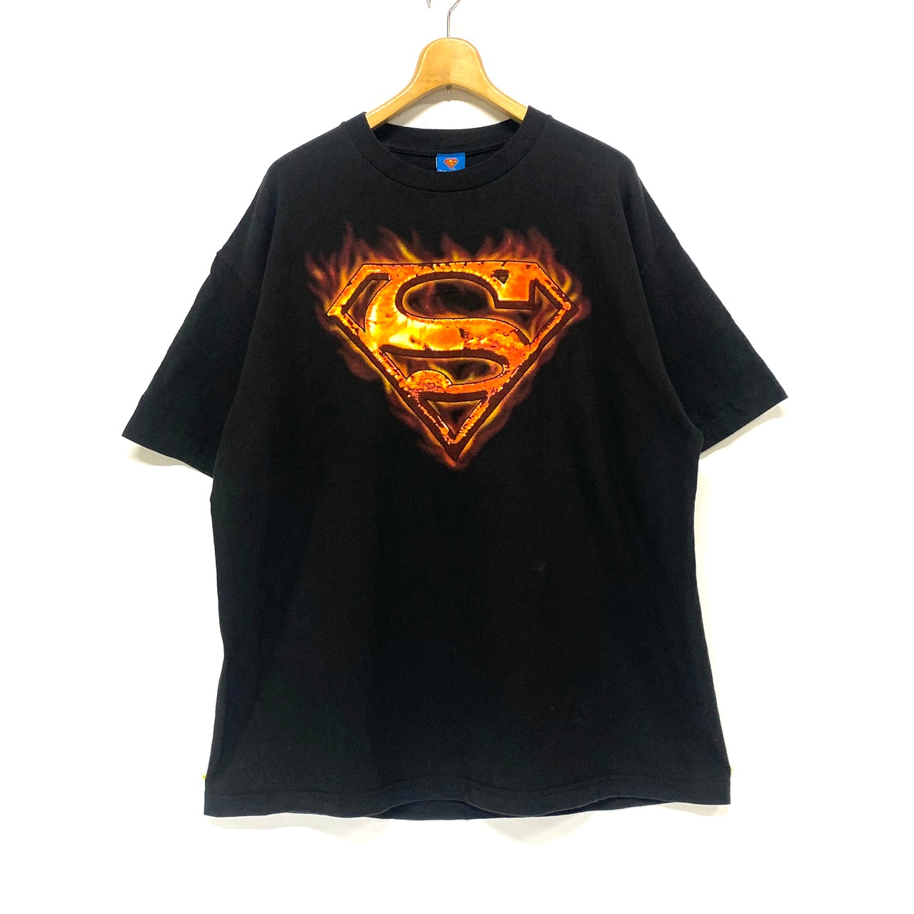 Superman スーパーマン ファイヤーパターン プリントTシャツ ムービーT 