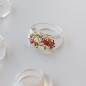 RING || 【通常商品】 ROUND SHAPED CLEAR RING (RETRO FLOWERS) || 1 RING || CLEAR || FBA042