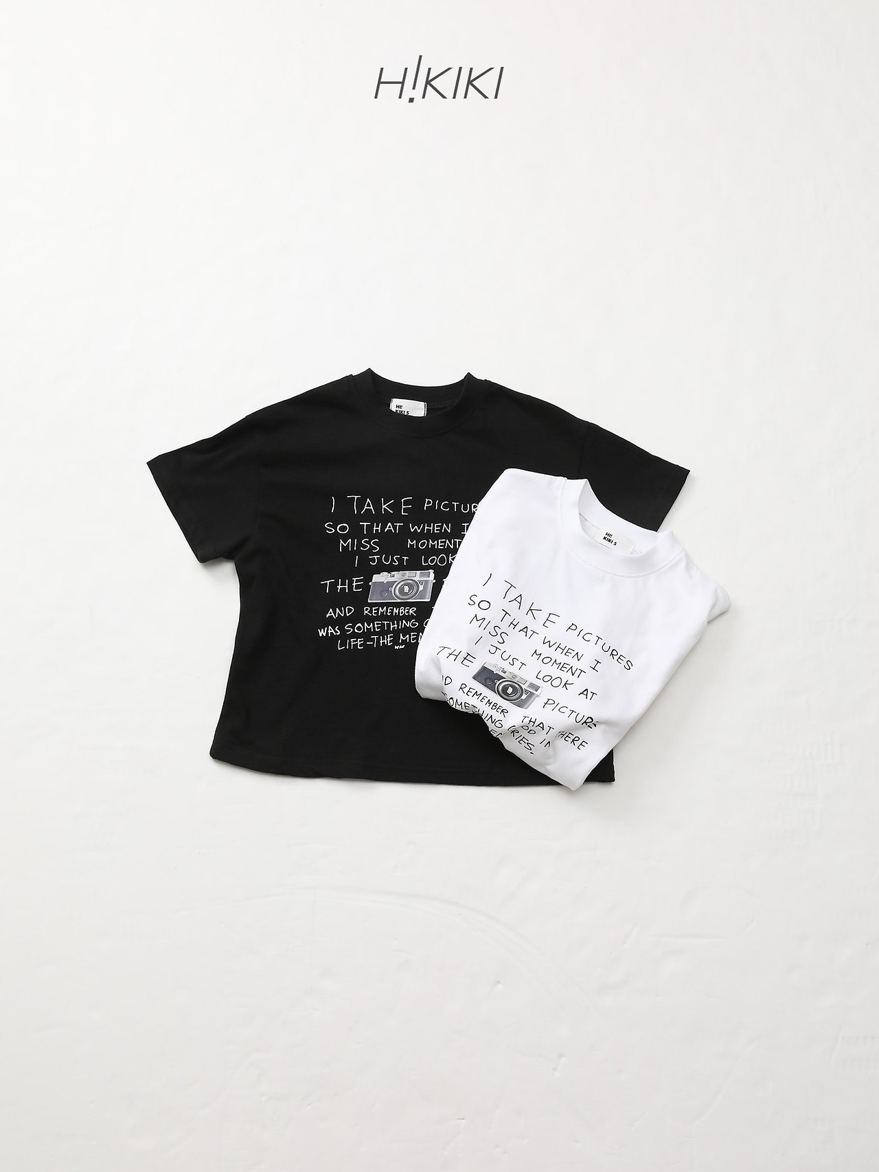 [H!KIKI] Camera Lettering Tee (13/15/17/19) / [하이키키] 카메라레터링티 (13/15/17/19)