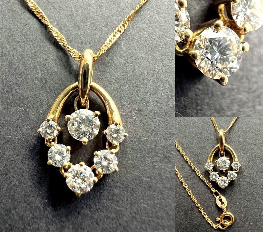 MONNICKENDA モニッケンダム 6P ダイヤモンド ネックレス 0.66ct K18YG