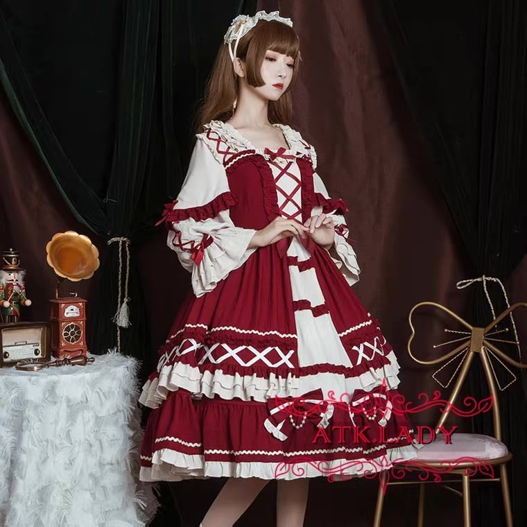 ATK.LADY】O36 Shirakaki Yukihime【白赤雪姫】洋風 ドレス ゴスロリ