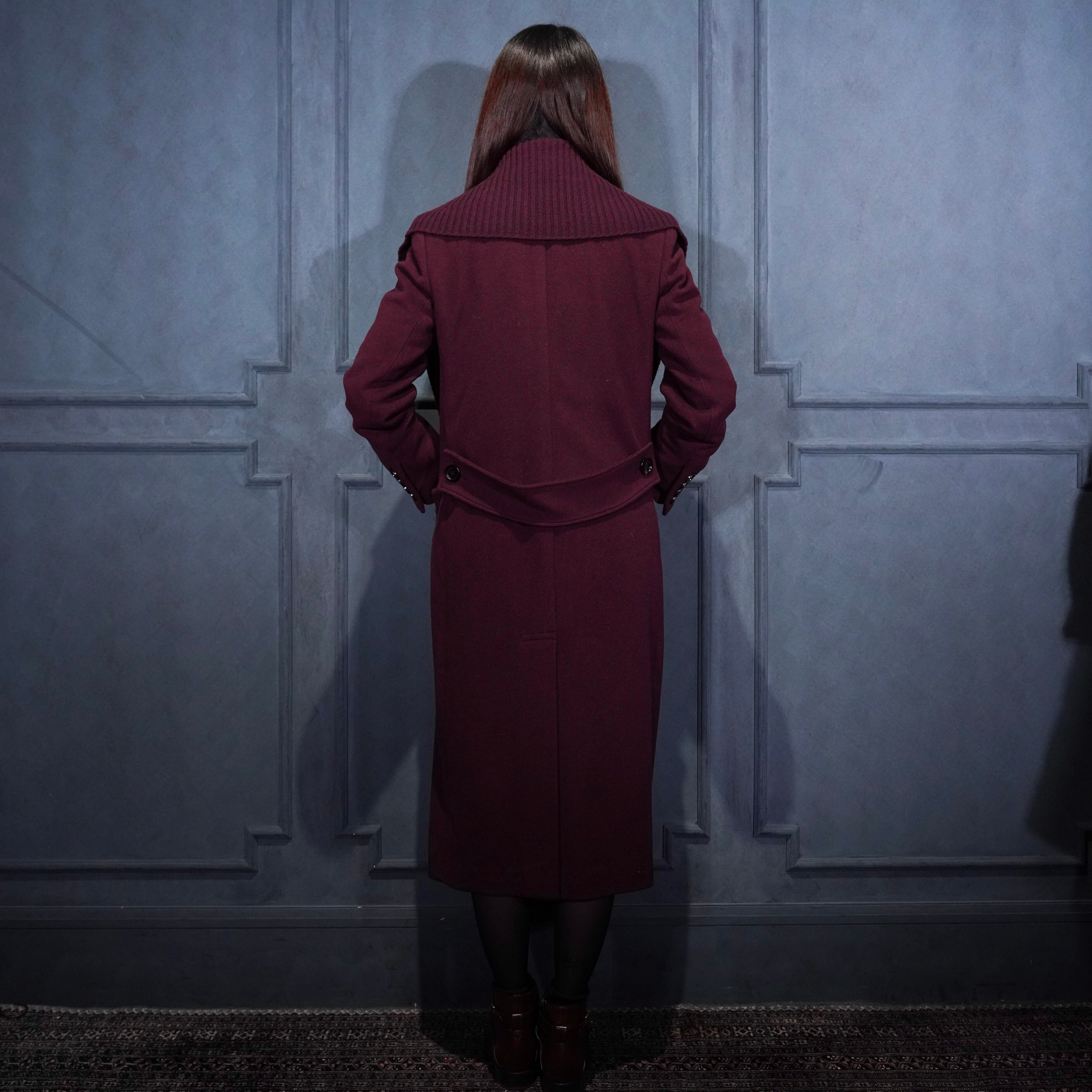 BURBERRY LONDON ENGLAND Cairndale KNIT TRIM CASHMERE COAT