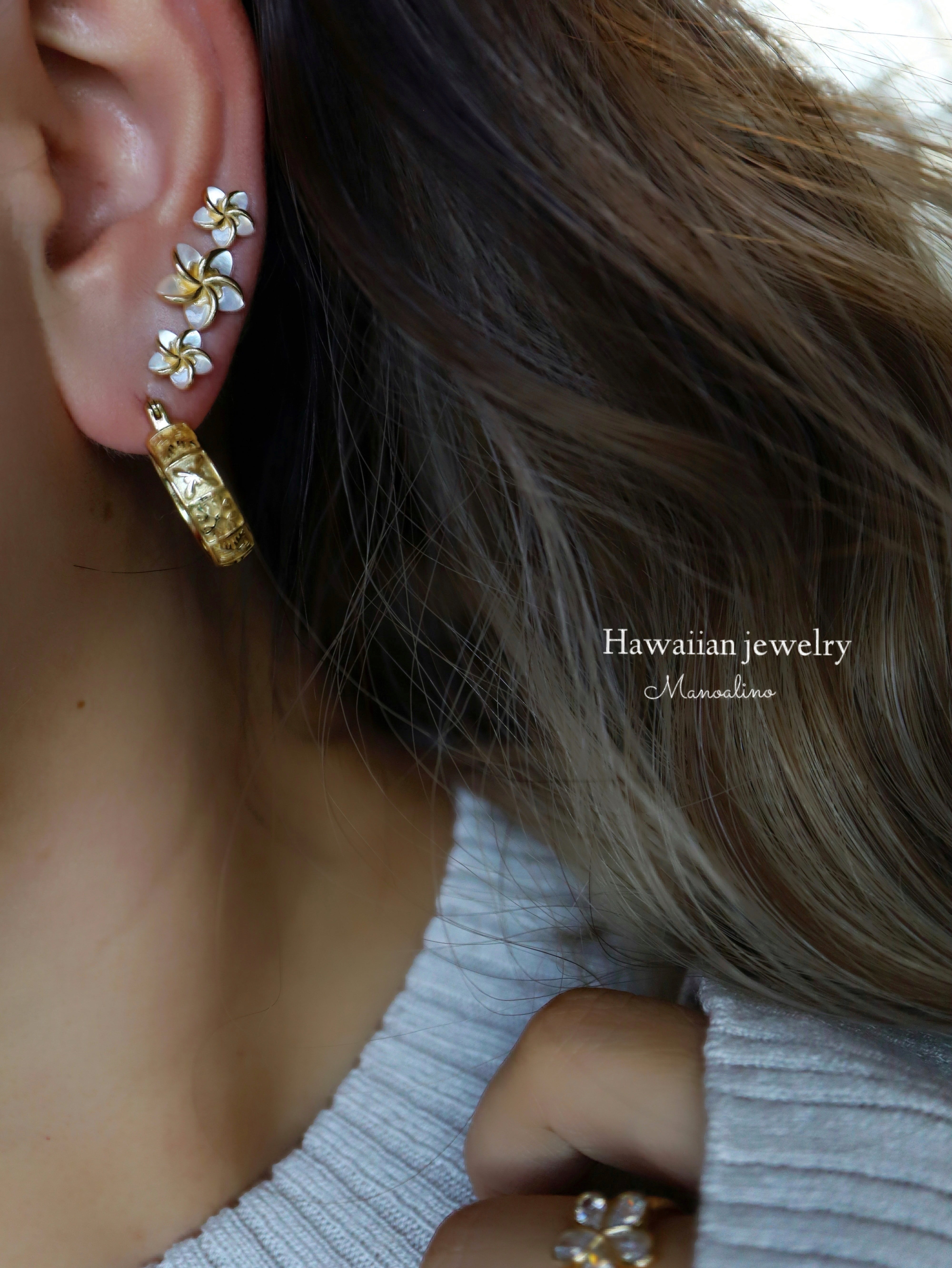 Hawaiianジュエリー　ピアス　(片耳) 片耳 ハワイアンジュエリー ピアス ハート 2way シルバー ゴールド