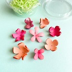 【革の花畑カップ】8種の花畑カップ(ピンクカラー)