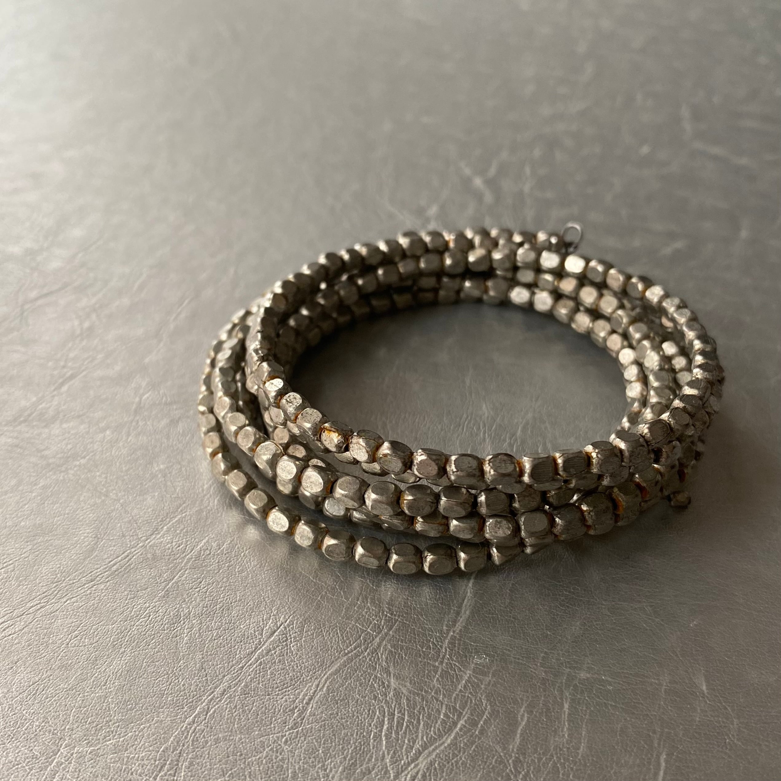 Vintage 90s USA retro silver metal beads bangle レトロ アメリカ